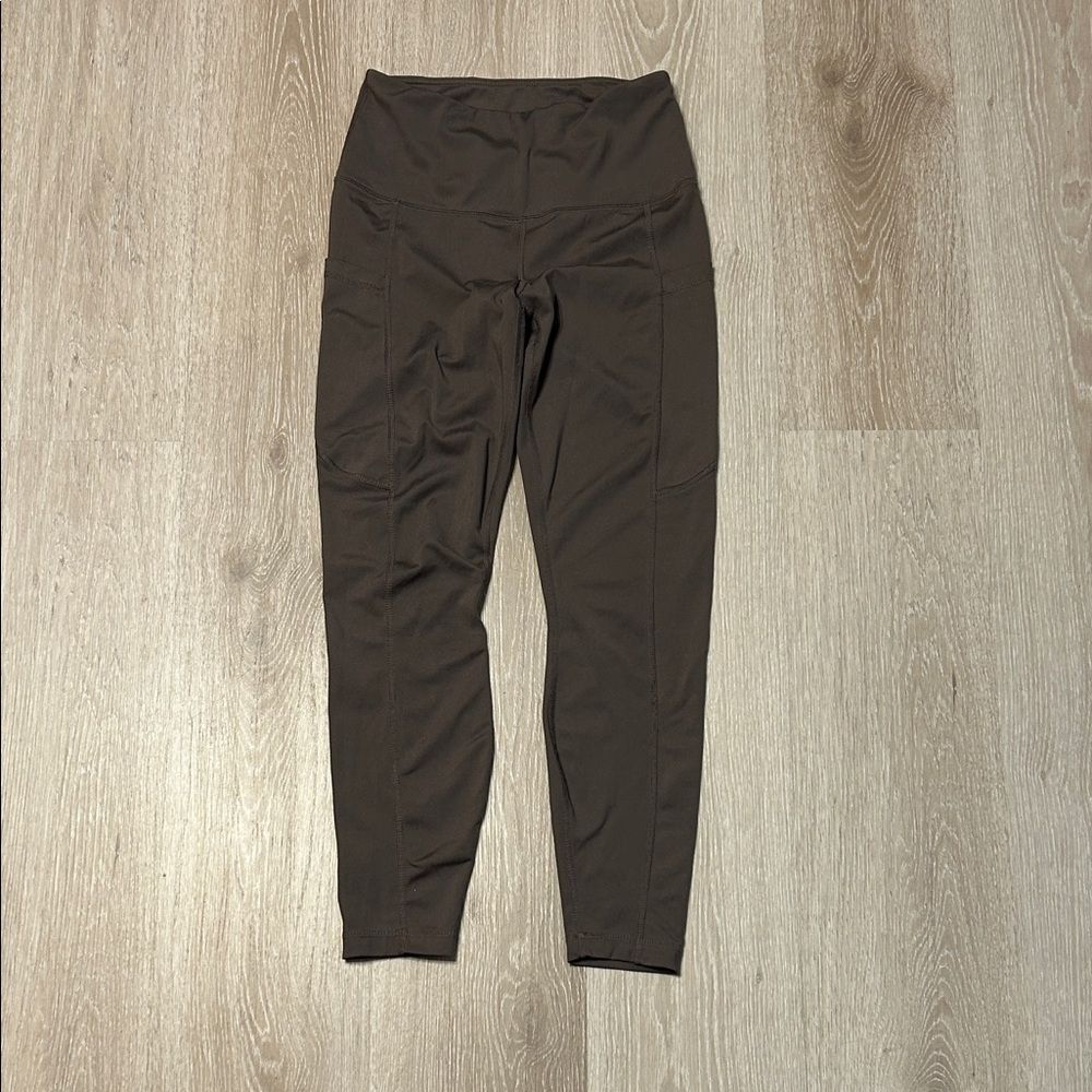 Yogalicious Lux Dusty Brown Yoga Leggings Sz Small